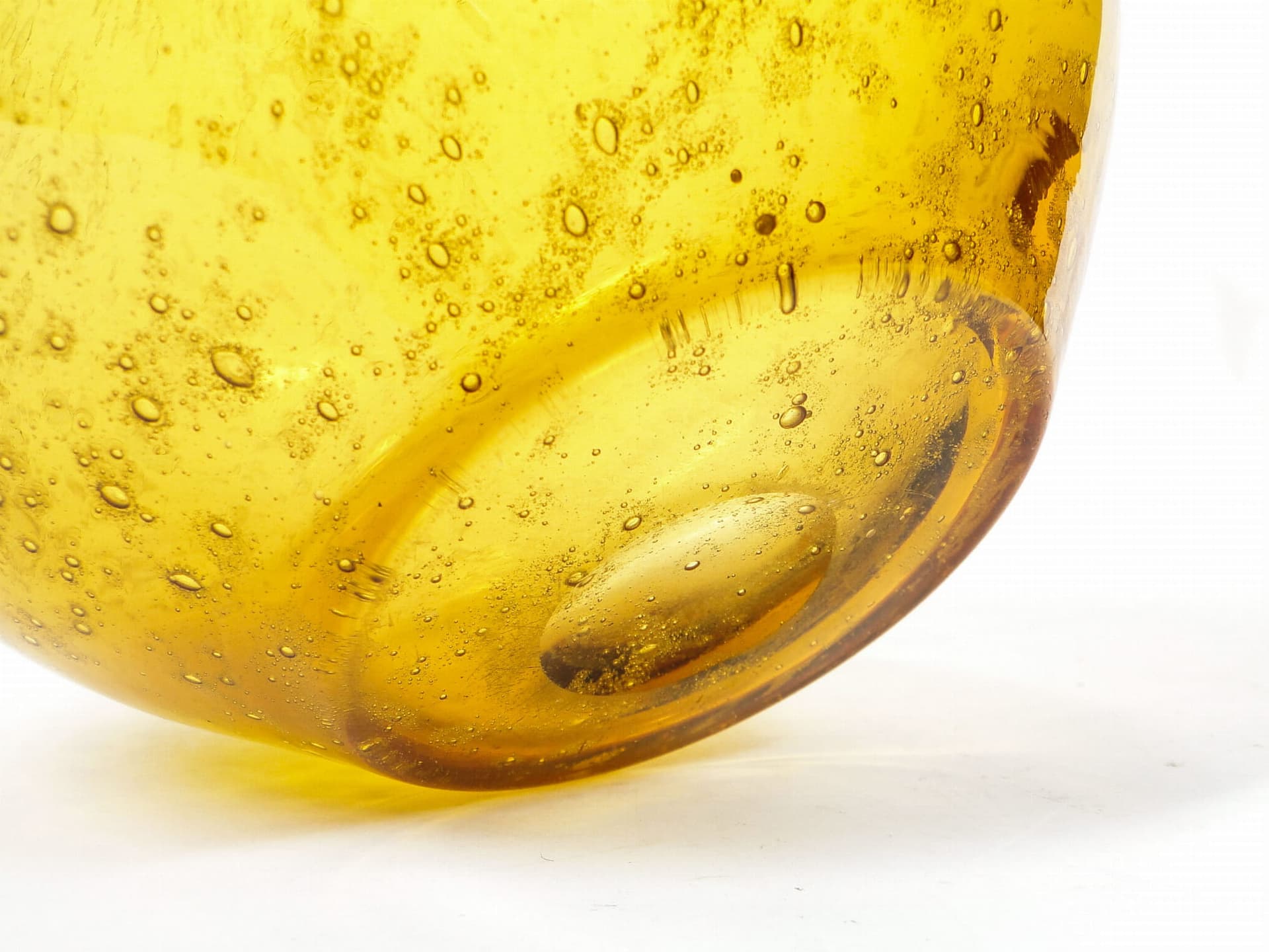 Bottle vase Antico, yellow gold transparent, soda-lime glass, by Z. Horbowy, Huta Szkła 'Sudety', Poland, 1970s. - 349838