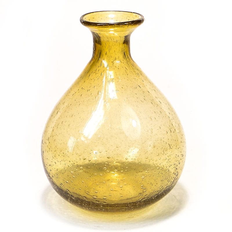 Bottle vase Antico, amber transparent glass, by Z. Horbowy, Poland, 1970s.