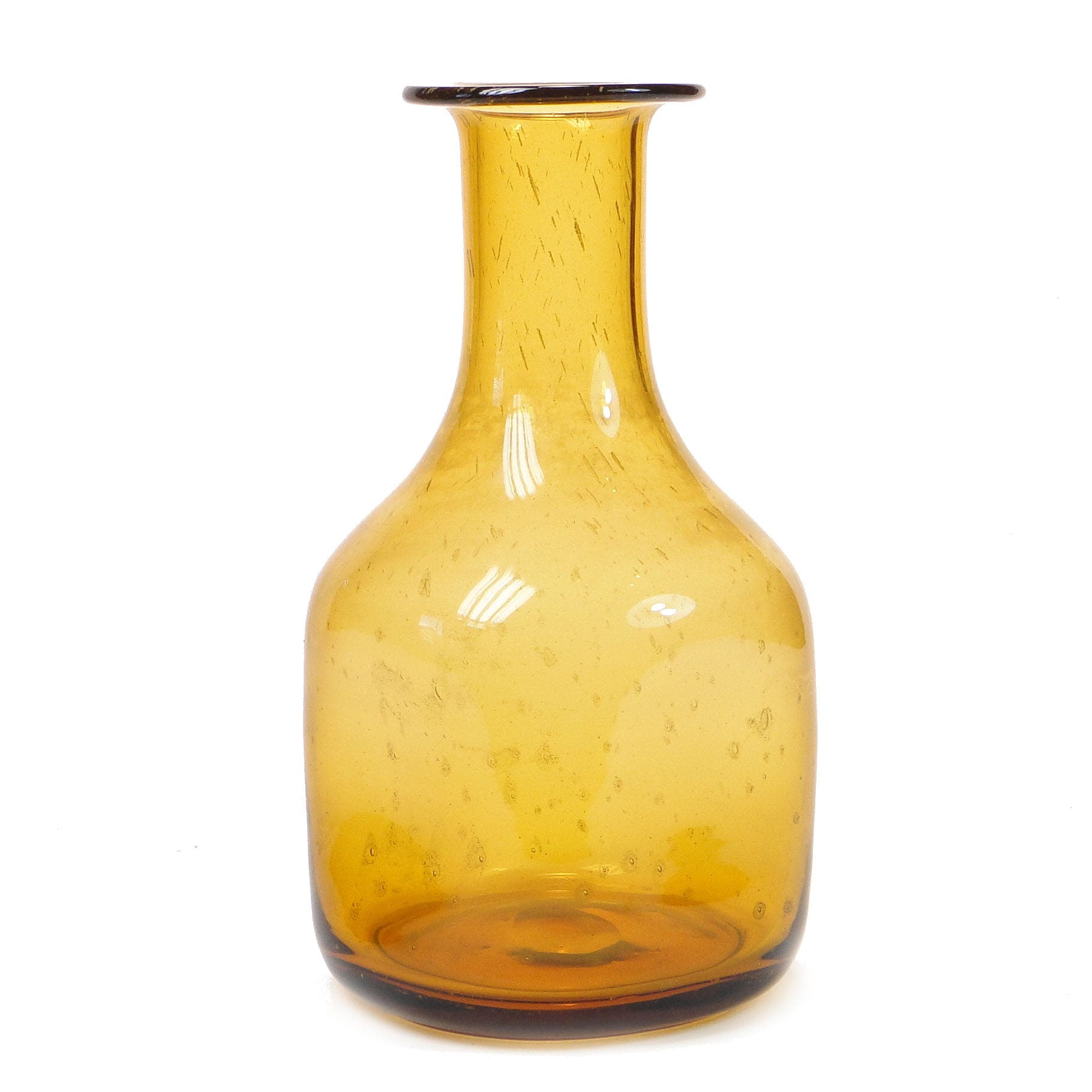 Bottle Vase Antico, orange gold soda-lime glass, by Z. Horbowy, Poland, 1970s