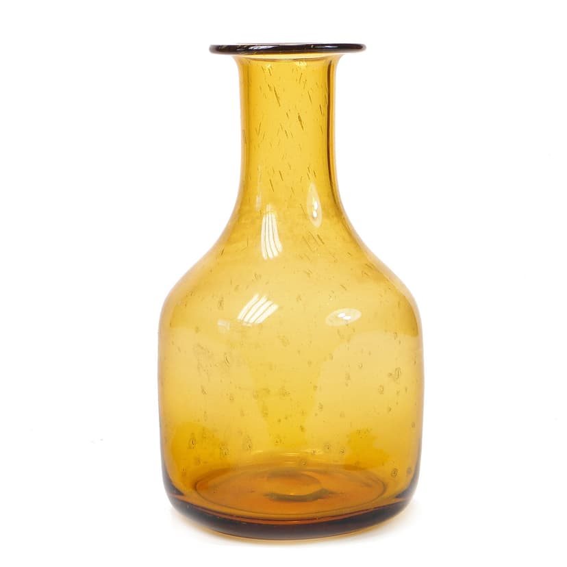 Bottle Vase Antico, orange gold soda-lime glass, by Z. Horbowy, Poland, 1970s