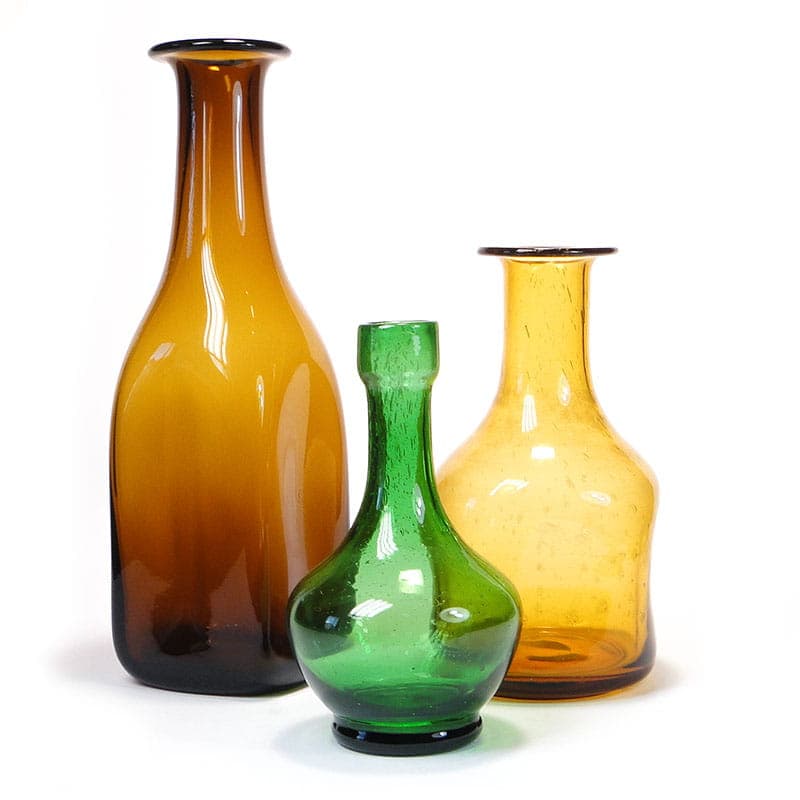 Bottle Vase Antico, orange gold soda-lime glass, by Z. Horbowy, Poland, 1970s - 349849
