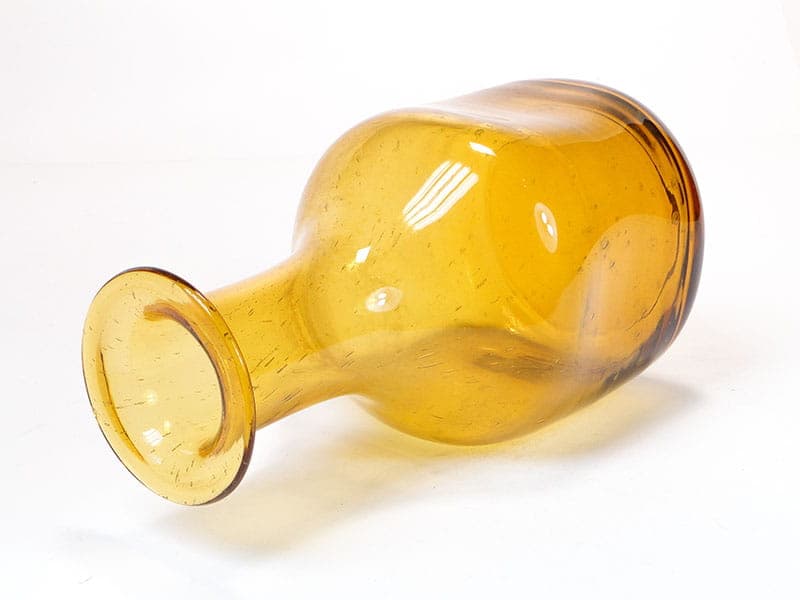Bottle Vase Antico, orange gold soda-lime glass, by Z. Horbowy, Poland, 1970s - 349856