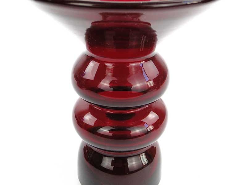 Vase Bałwanek, red soda-lime glass, by K. Krawczyk, Poland, 1970s - 349860