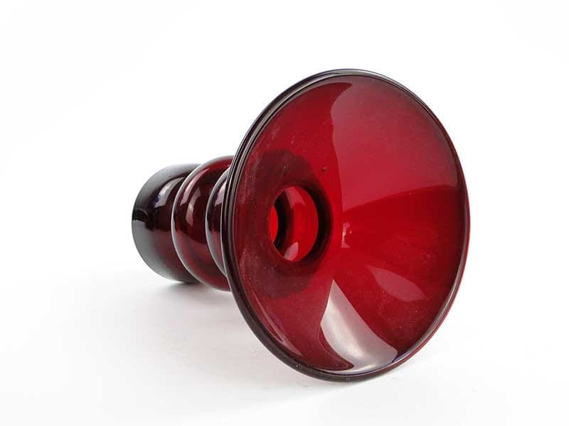 Vase Bałwanek, red soda-lime glass, by K. Krawczyk, Poland, 1970s - 349861