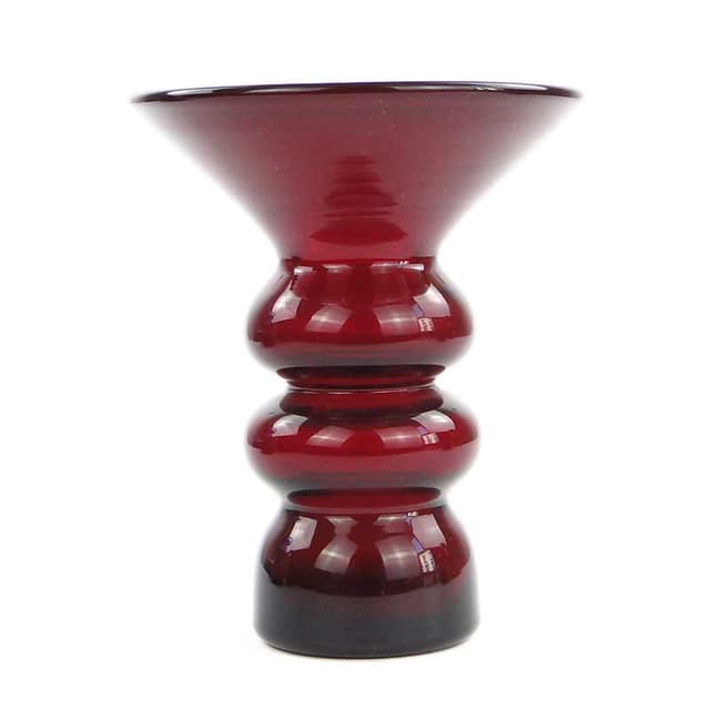Vase Bałwanek, red soda-lime glass, by K. Krawczyk, Poland, 1970s - DIMENSION
