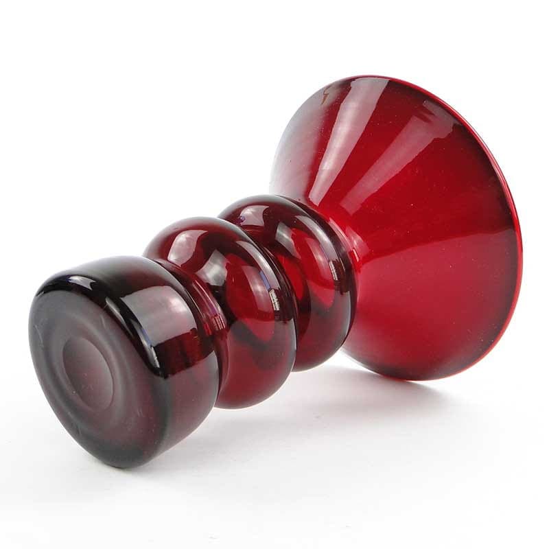 Vase Bałwanek, red soda-lime glass, by K. Krawczyk, Poland, 1970s - 349862