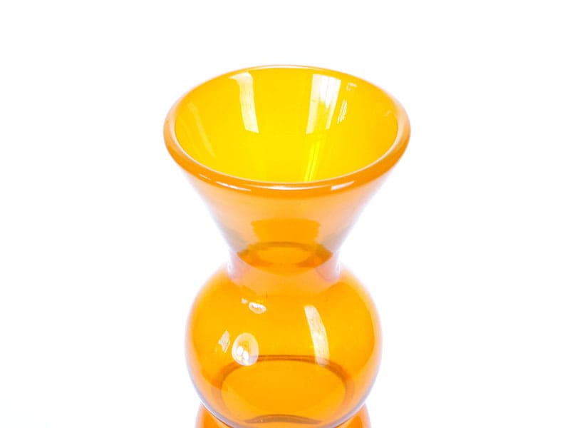 Vase Bałwanek, orange soda-lime glass, by K. Krawczyk, Huta Szkła Artystycznego Barbara, Poland, 1970s. - 349872