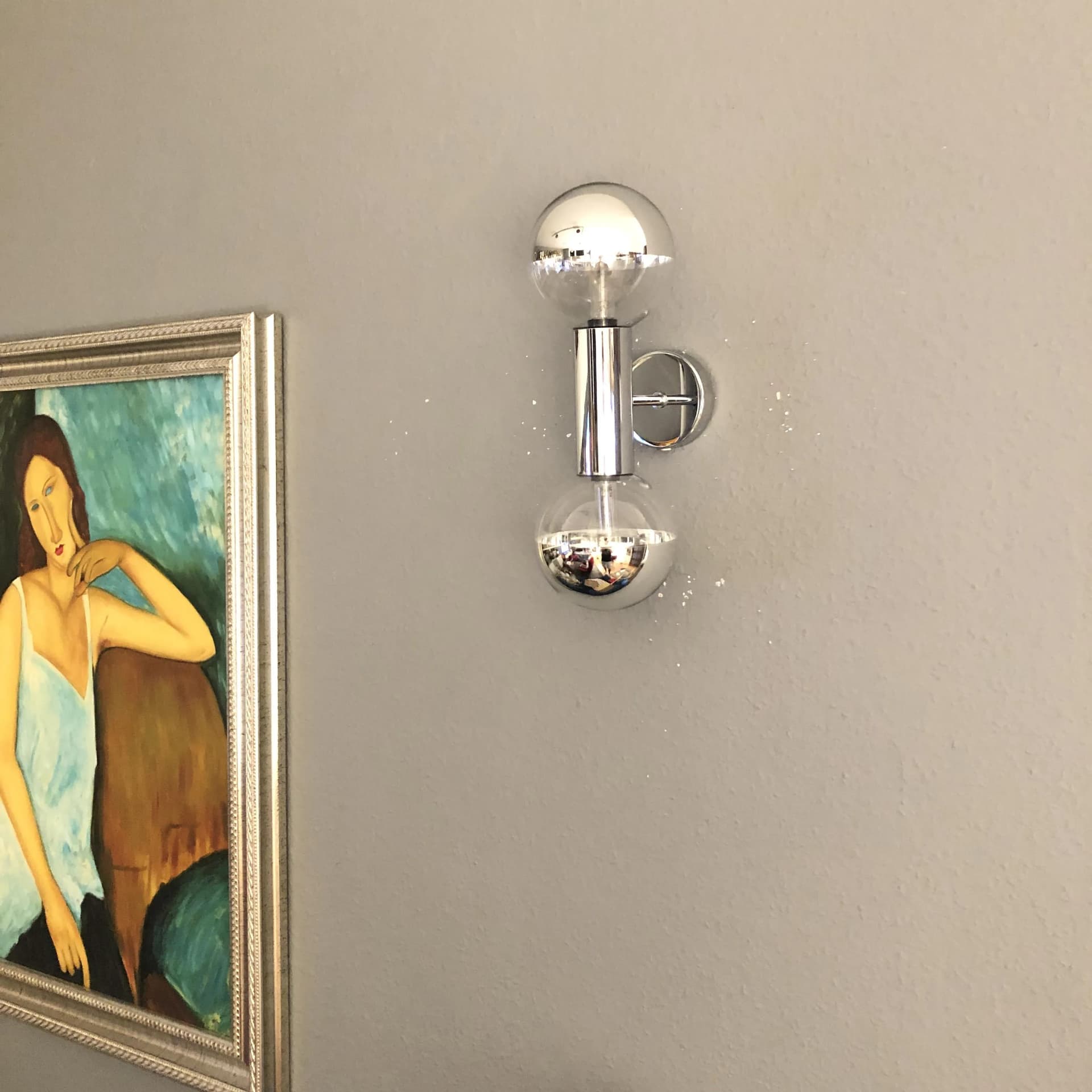 Pair of sconces Space Age, chrome silver metal, glass, by M. Ishi, Staff Leuchten, Germany, 1970s. - 25980