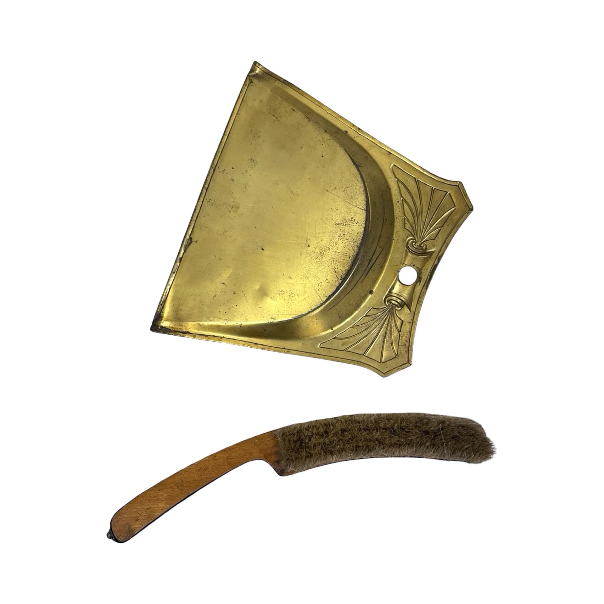 Crumb set Art Deco, gold brass, wood, Germany, 1920s. - 349881