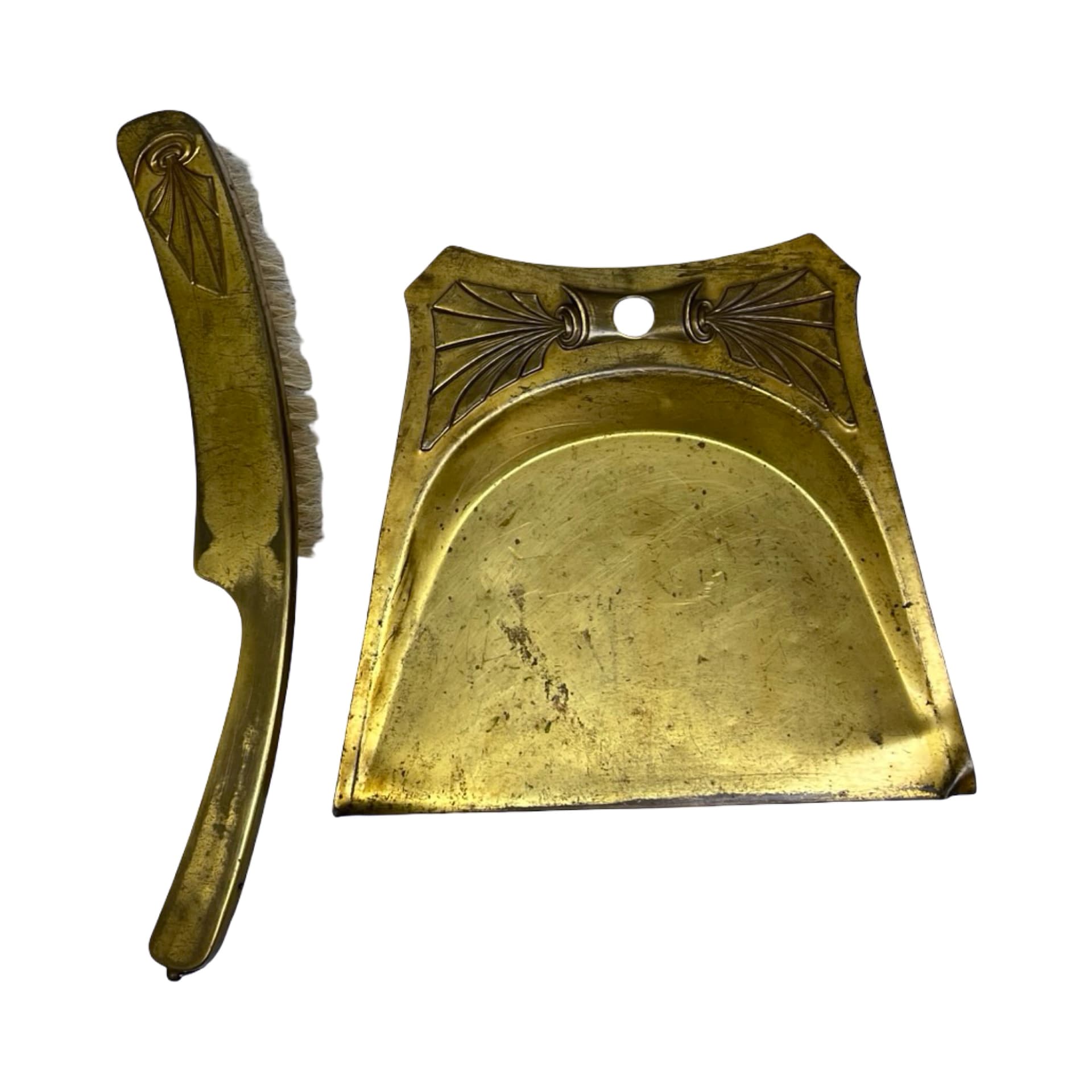 Crumb set Art Deco, gold brass, wood, Germany, 1920s. - 349882