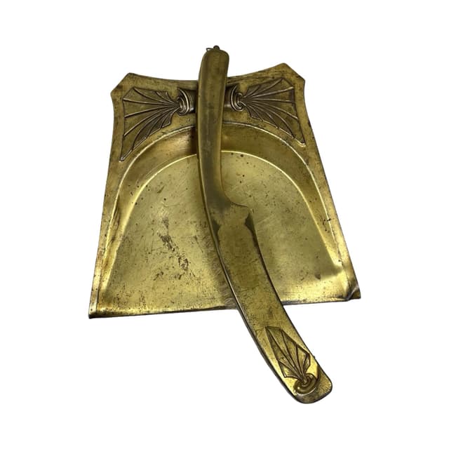 Crumb set Art Deco, gold brass, wood, Germany, 1920s. - DIMENSION