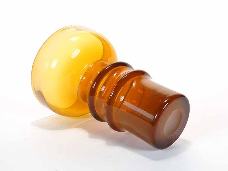 Vase, orange, glass, by K. Krawczyk, Huta Szkła Sudety, Poland, 1970s. - 349905