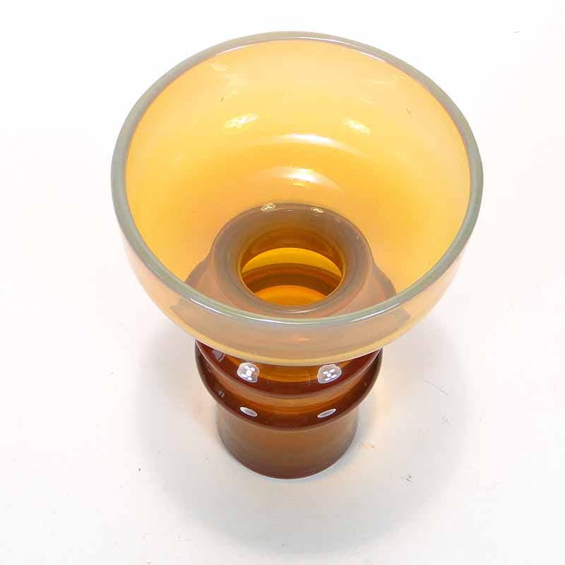 Vase, orange, glass, by K. Krawczyk, Huta Szkła Sudety, Poland, 1970s. - 349903