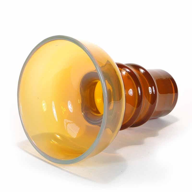 Vase, orange, glass, by K. Krawczyk, Huta Szkła Sudety, Poland, 1970s. - 349904
