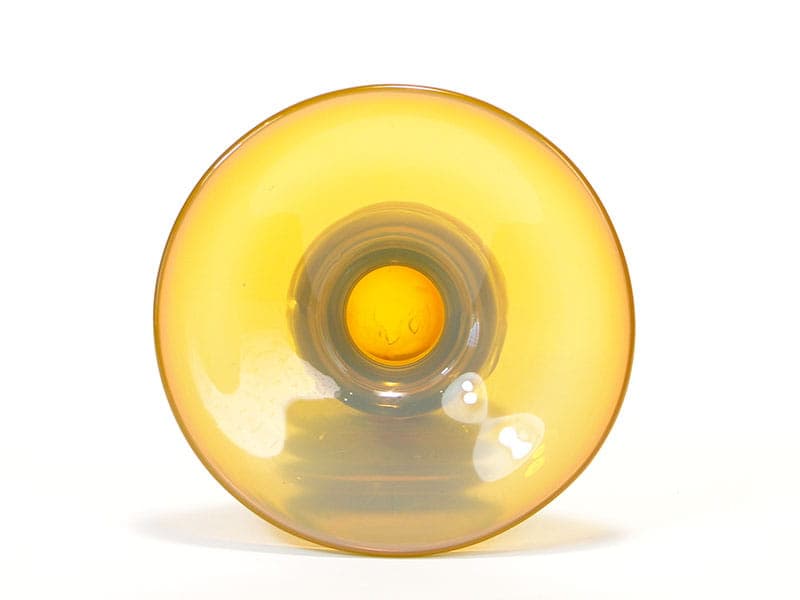 Vase Bałwanek, orange transparent glass, by K. Krawczyk, Poland, 1970s. - 349913