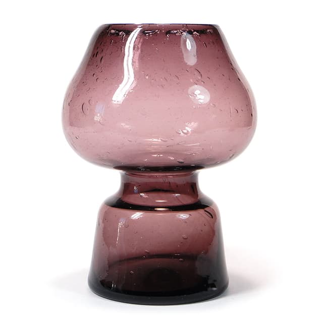 Vase Isolator, purple, soda-lime glass, by K. Krawczyk, Poland, 1970s. - DIMENSION