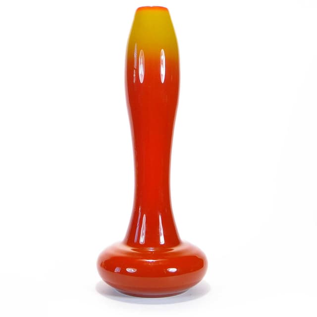 Vase Herkules, red orange yellow glass, by E. Gerczuk-Moskaluk, Poland, 1980s - DIMENSION