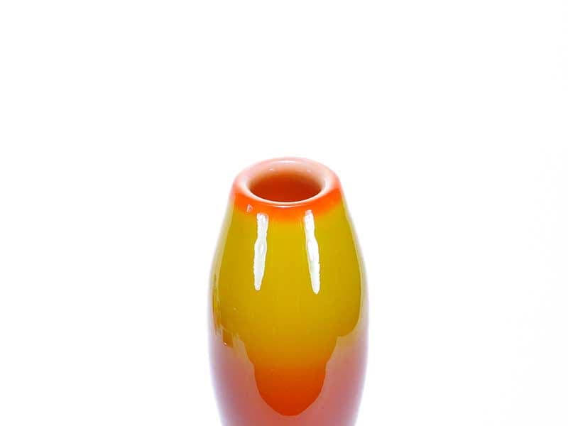 Vase Herkules, red orange yellow glass, by E. Gerczuk-Moskaluk, Poland, 1980s - 349924