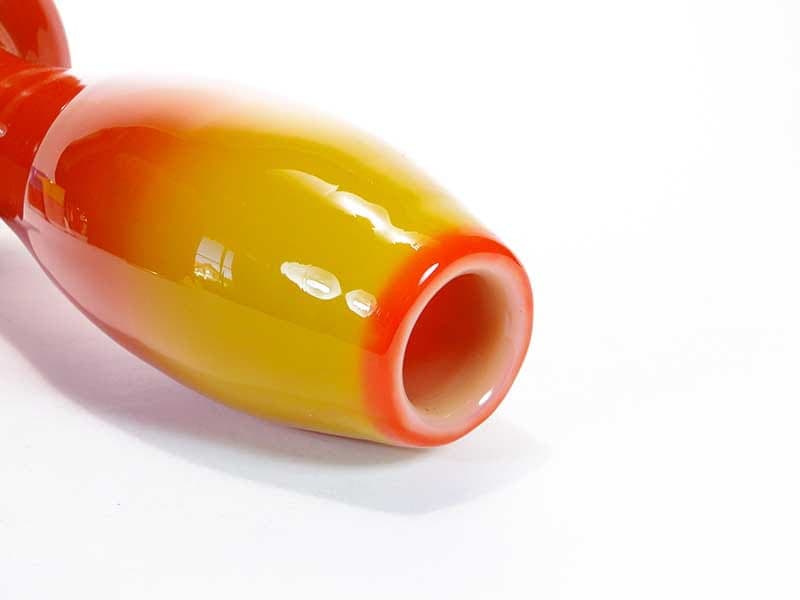 Vase Herkules, red orange yellow glass, by E. Gerczuk-Moskaluk, Poland, 1980s - 349929
