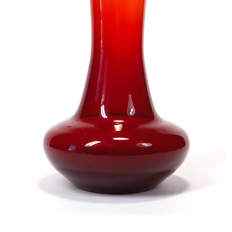 Vase Herkules, red orange yellow, glass, by E. Gerczuk-Moskaluk, Poland, 1970s - 349933