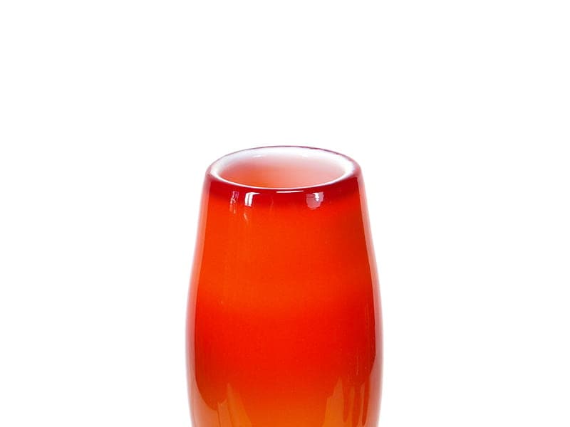 Vase Herkules, red orange yellow, glass, by E. Gerczuk-Moskaluk, Poland, 1970s - 349934