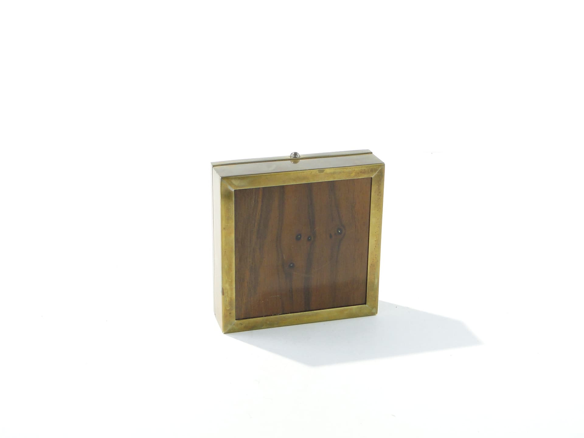 Desk box Art Deco, gold brass, brown walnut, Belgium, 1930s - 349960