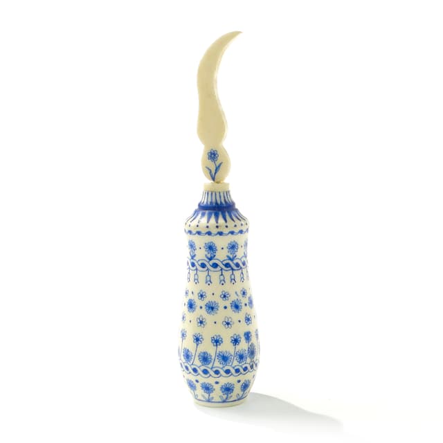 Attar Perfume Bottle, beige, bone, Persia/India, 1920s - DIMENSION
