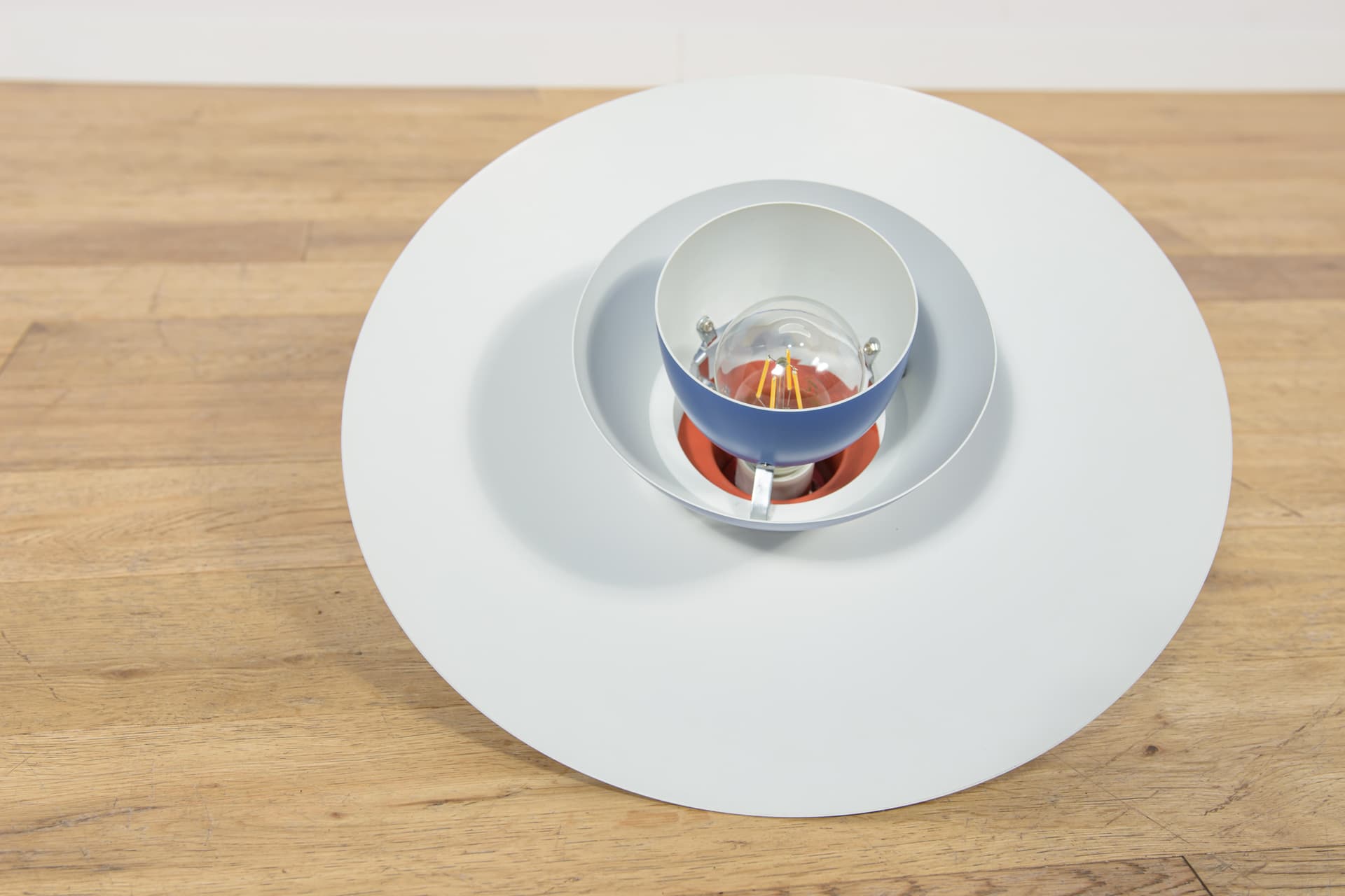 Pendant lamp PH 4/3, blue, metal, by P. Henningsen, for Louis Poulsen, Denmark, 1960s. - 350091