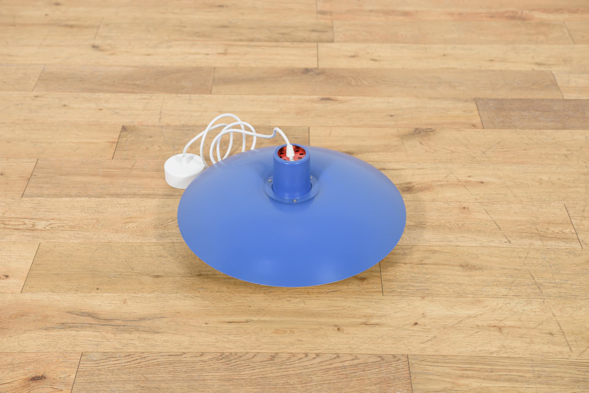 Pendant lamp PH 4/3, blue, metal, by P. Henningsen, for Louis Poulsen, Denmark, 1960s. - 350086