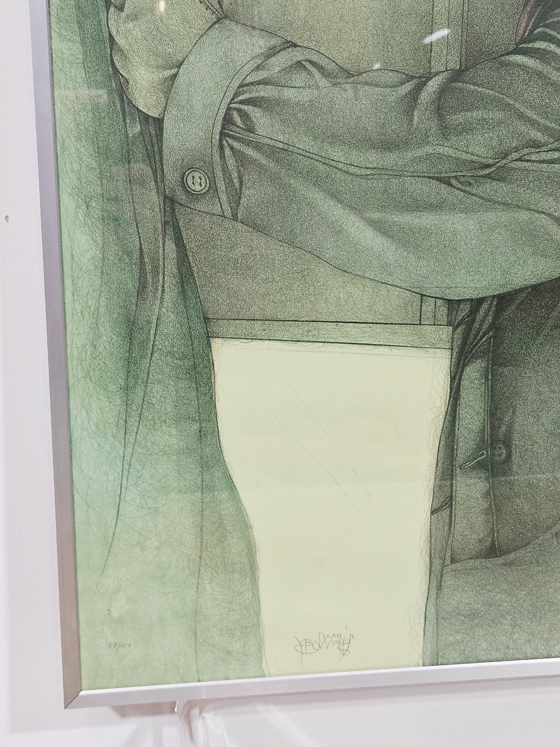 Litografia Hinter dem Vorhang, 78,5cm x 59cm, aut. B. Bruni - 350144