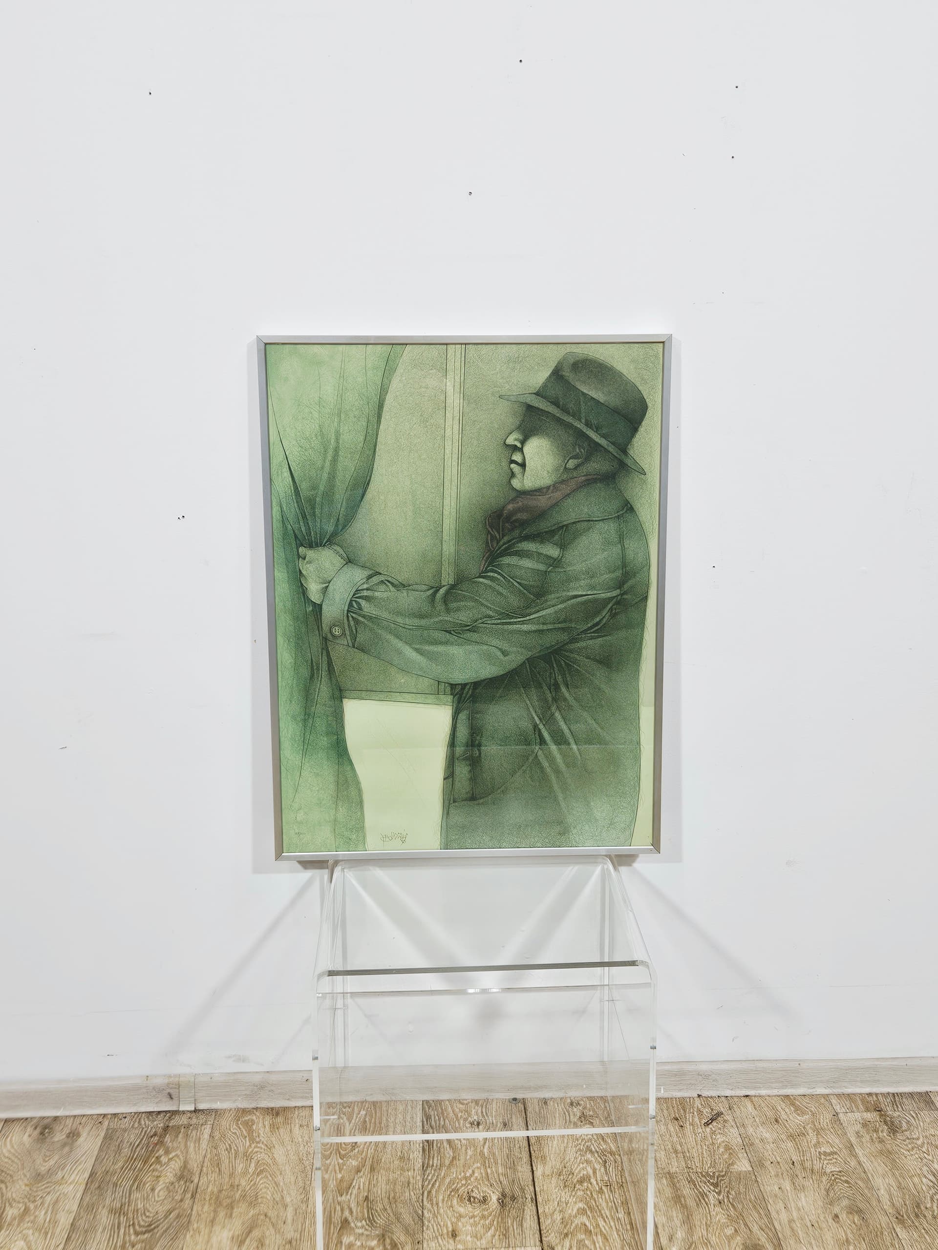 Litografia Hinter dem Vorhang, 78,5cm x 59cm, aut. B. Bruni - 350135