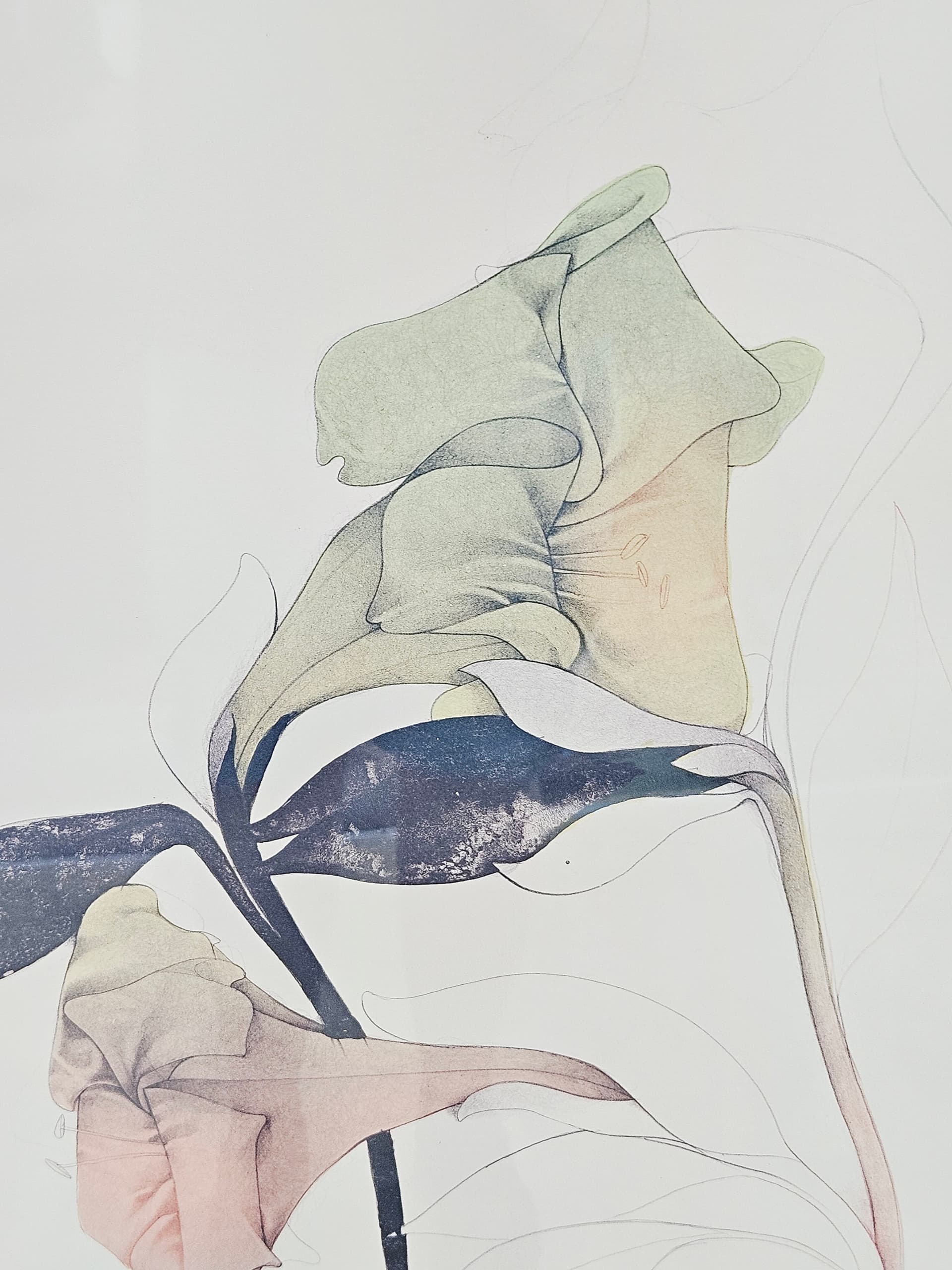 Lithograph Melancholie 109cm x 81cm, by B. Bruni, Edition Volker Huber - 350153