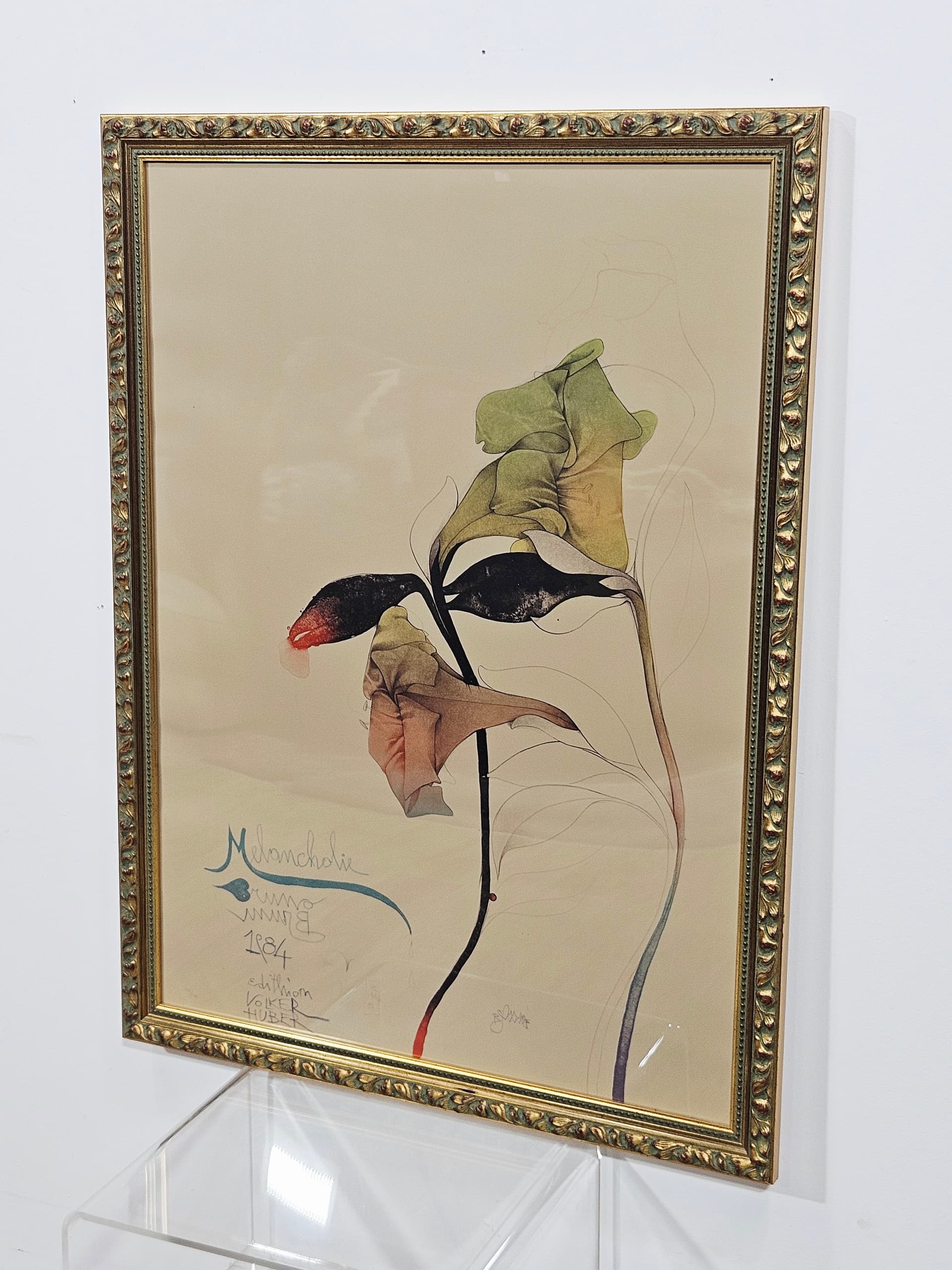 Lithograph Melancholie 109cm x 81cm, by B. Bruni, Edition Volker Huber - 350156
