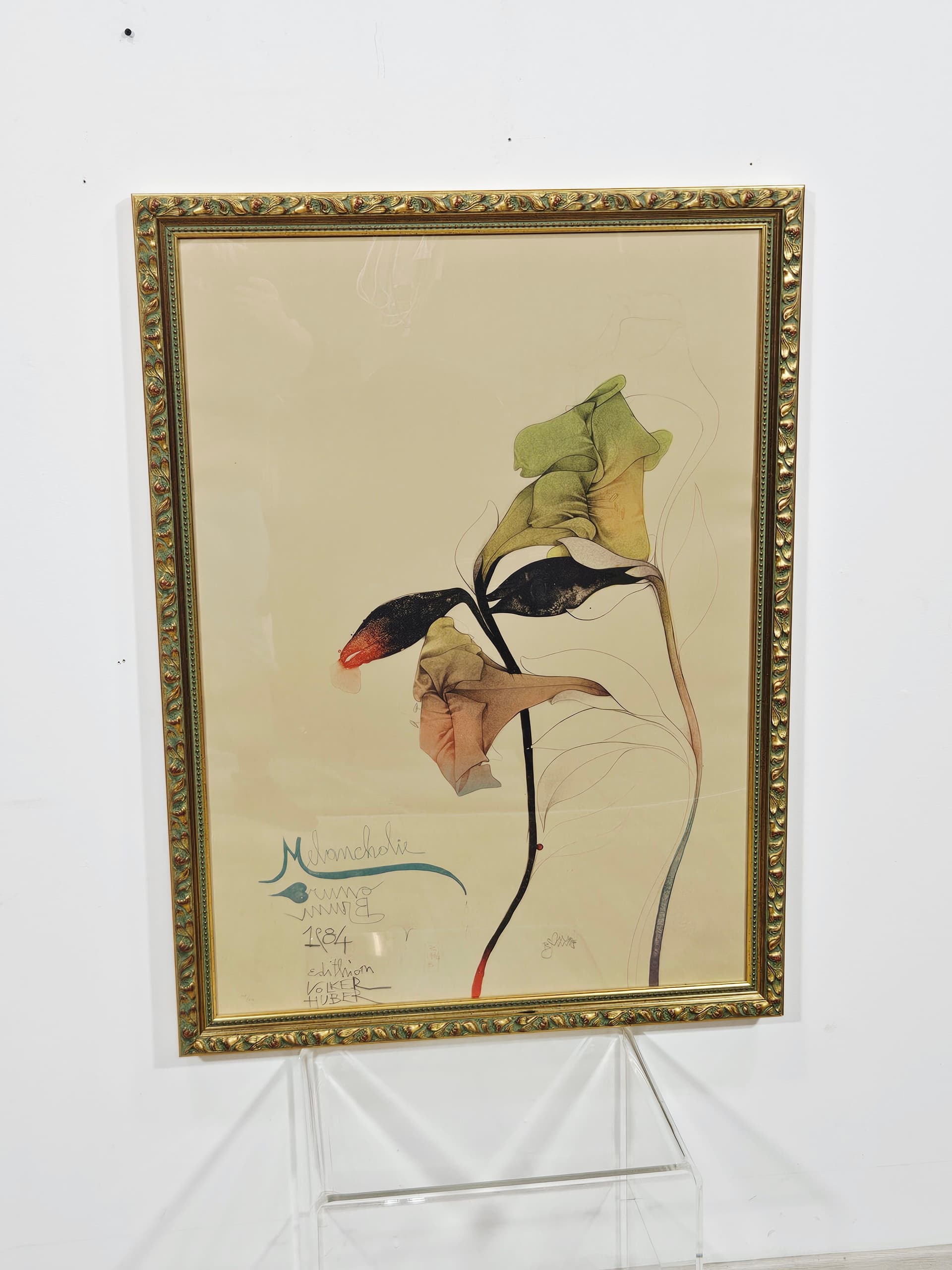 Lithograph Melancholie 109cm x 81cm, by B. Bruni, Edition Volker Huber - 350148
