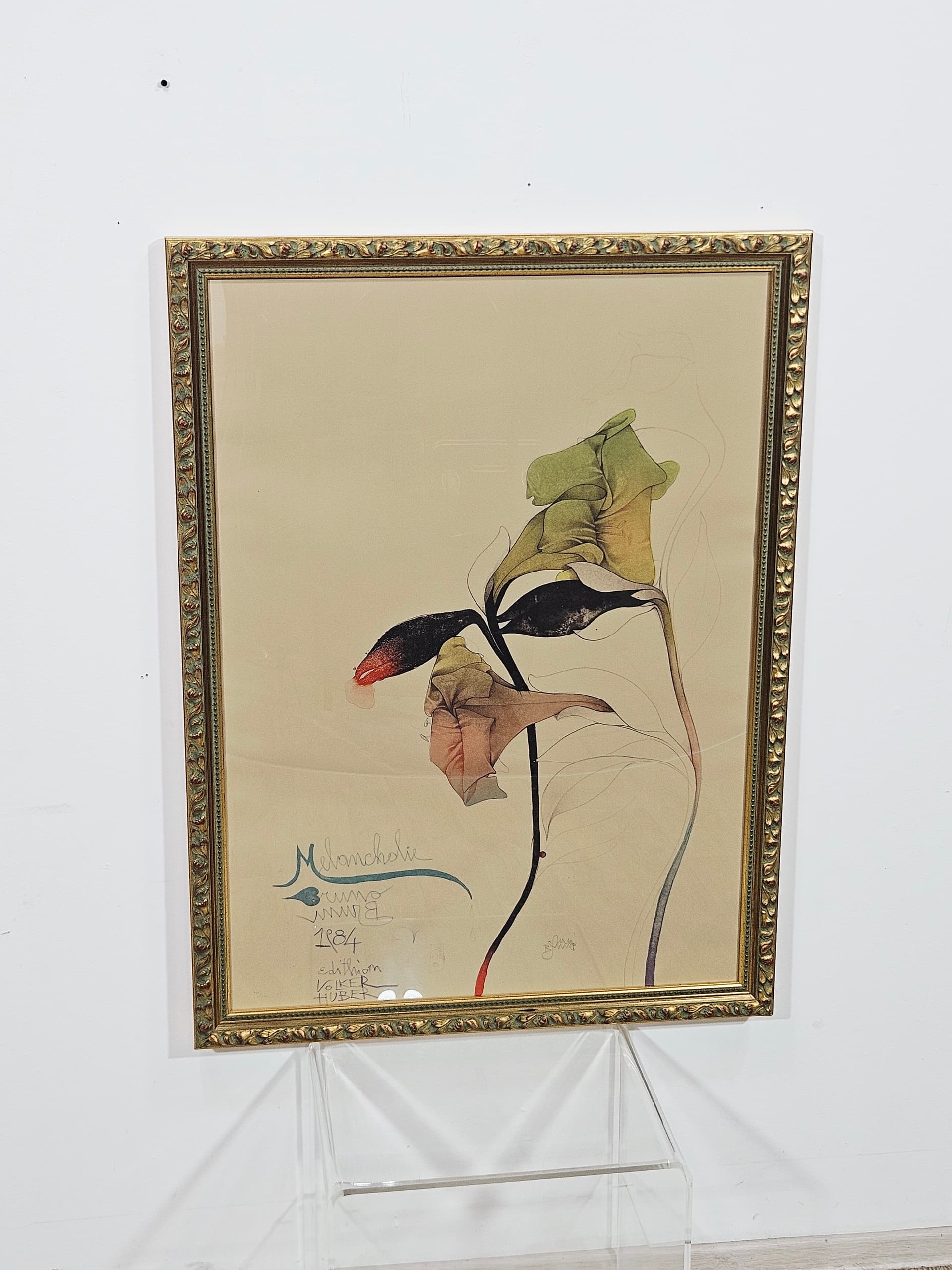 Lithograph Melancholie 109cm x 81cm, by B. Bruni, Edition Volker Huber - 350162