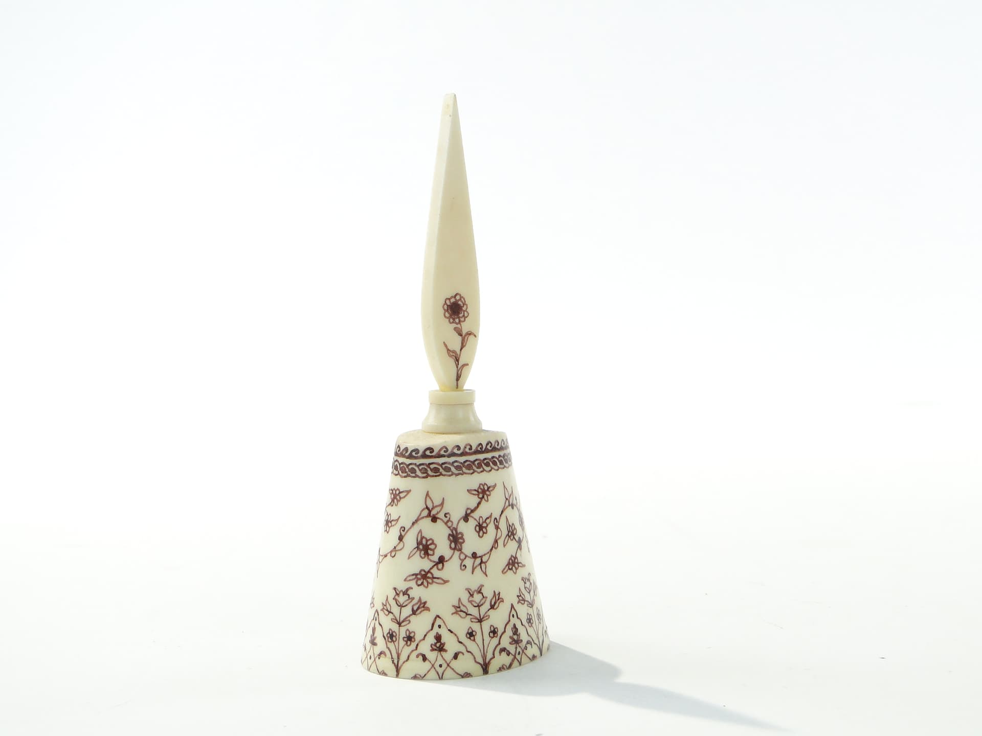 Perfume bottle Attar, beige brown, bone henna, Persia/India, early 20th century - 350218