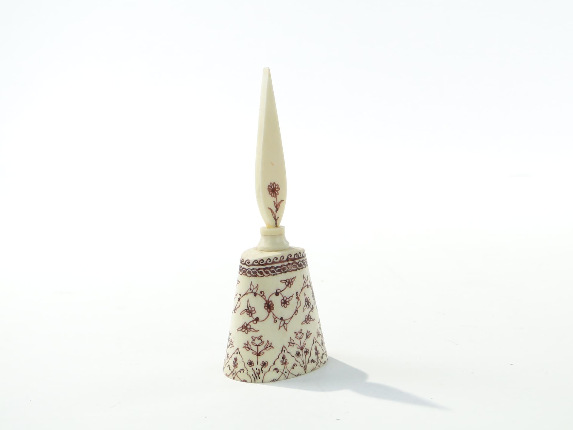 Perfume bottle Attar, beige brown, bone henna, Persia/India, early 20th century - 350226