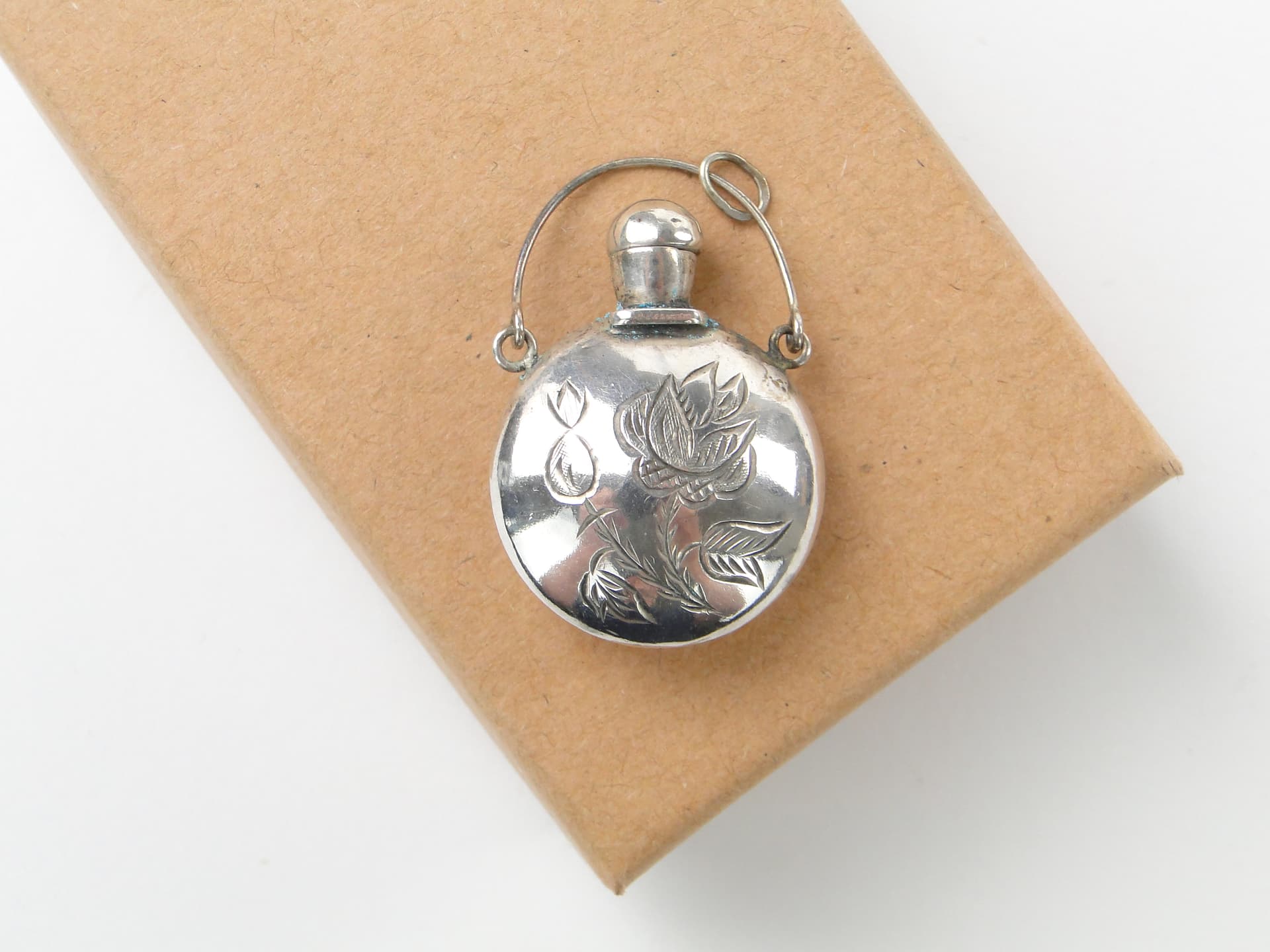 Perfume Flask Pendant, Silver, Poland, 1960s - 350262