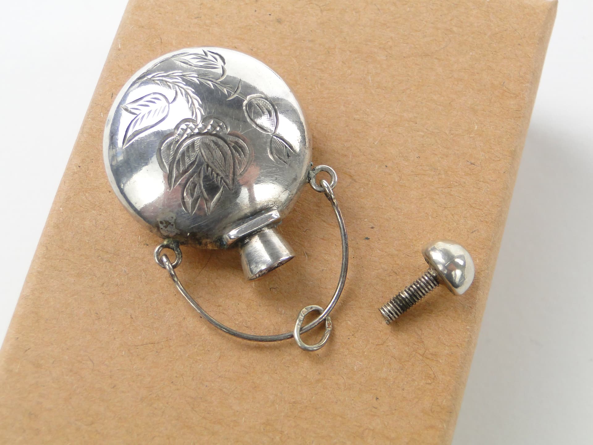 Perfume Flask Pendant, Silver, Poland, 1960s - 350266