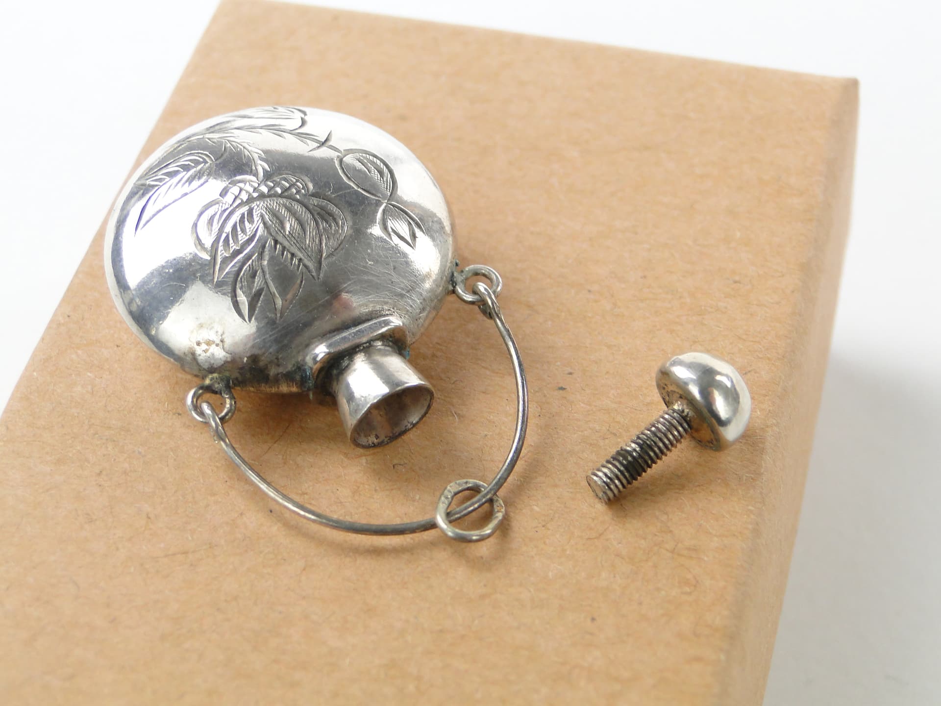 Perfume Flask Pendant, Silver, Poland, 1960s - 350265