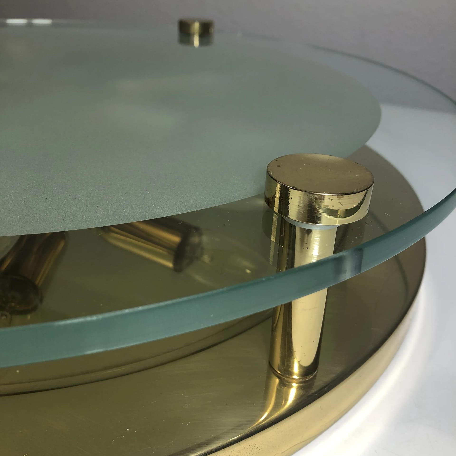 Mosiężny, modernistyczny plafon, Fischer Leuchten, Niemcy, lata 80. - 25962