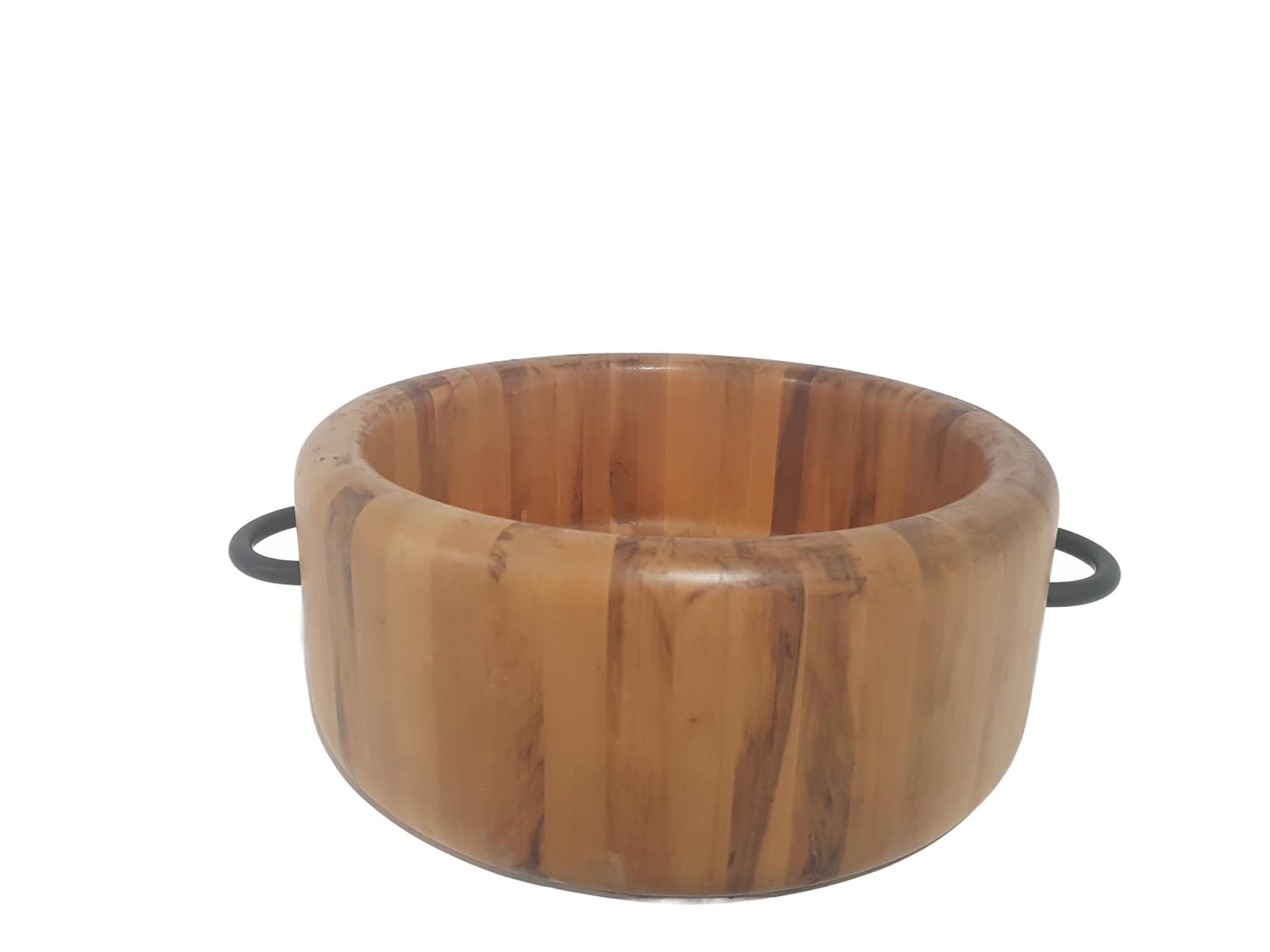 Bowl Digsmed Design, teak brown, cast iron black, Digsmed Design