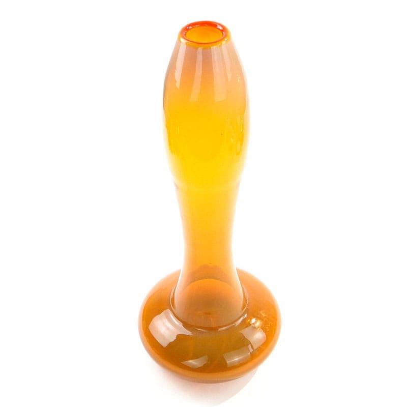 Vase Herkules, yellow orange white, glass, by E. Gerczuk-Moskaluk, Poland, 1980s. - 350324