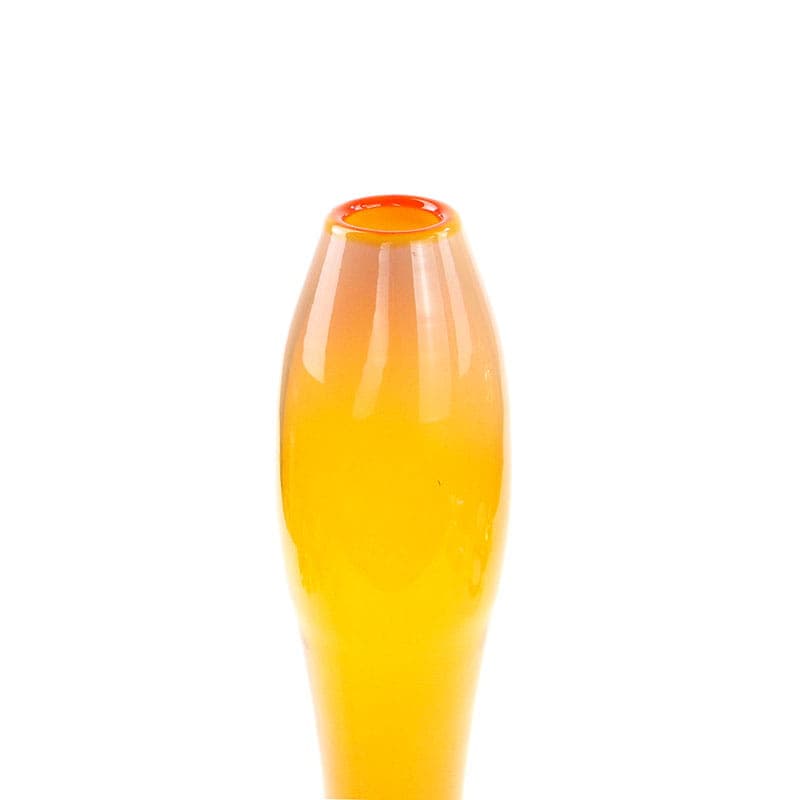Vase Herkules, yellow orange white, glass, by E. Gerczuk-Moskaluk, Poland, 1980s. - 350323