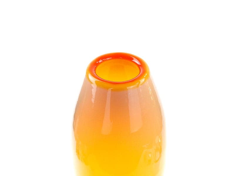 Vase Herkules, yellow orange white, glass, by E. Gerczuk-Moskaluk, Poland, 1980s. - 350325