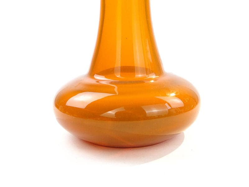 Vase Herkules, yellow orange white, glass, by E. Gerczuk-Moskaluk, Poland, 1980s. - 350326