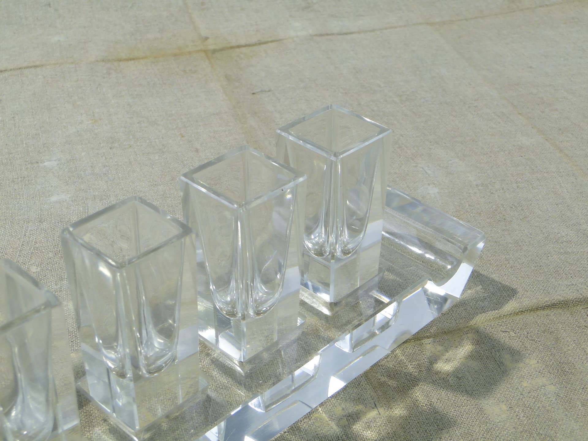 Liqueur Set Wschód, transparent crystal, Huta Niemen, Poland, 1930s - 350359