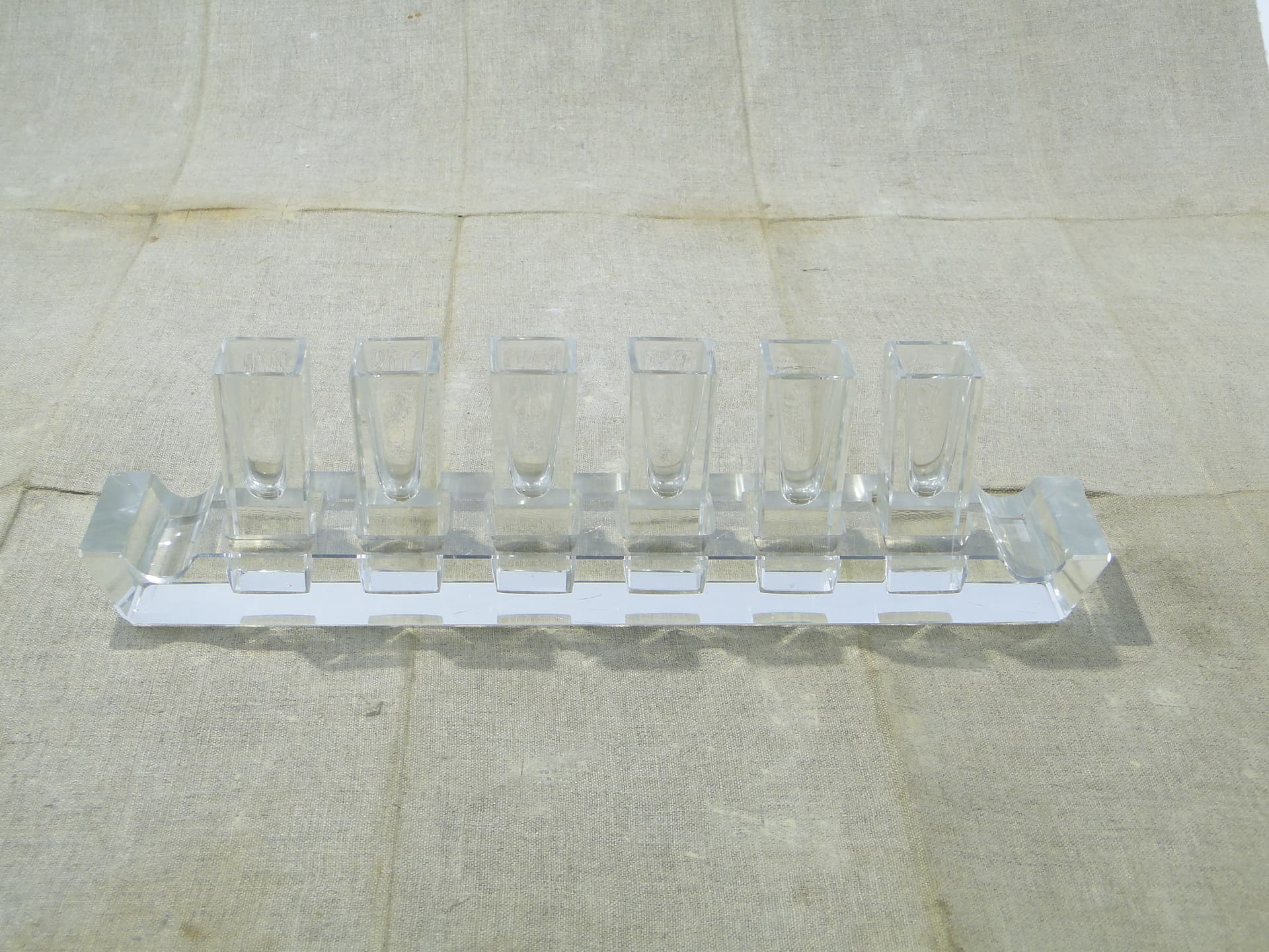 Liqueur Set Wschód, transparent crystal, Huta Niemen, Poland, 1930s - 350356