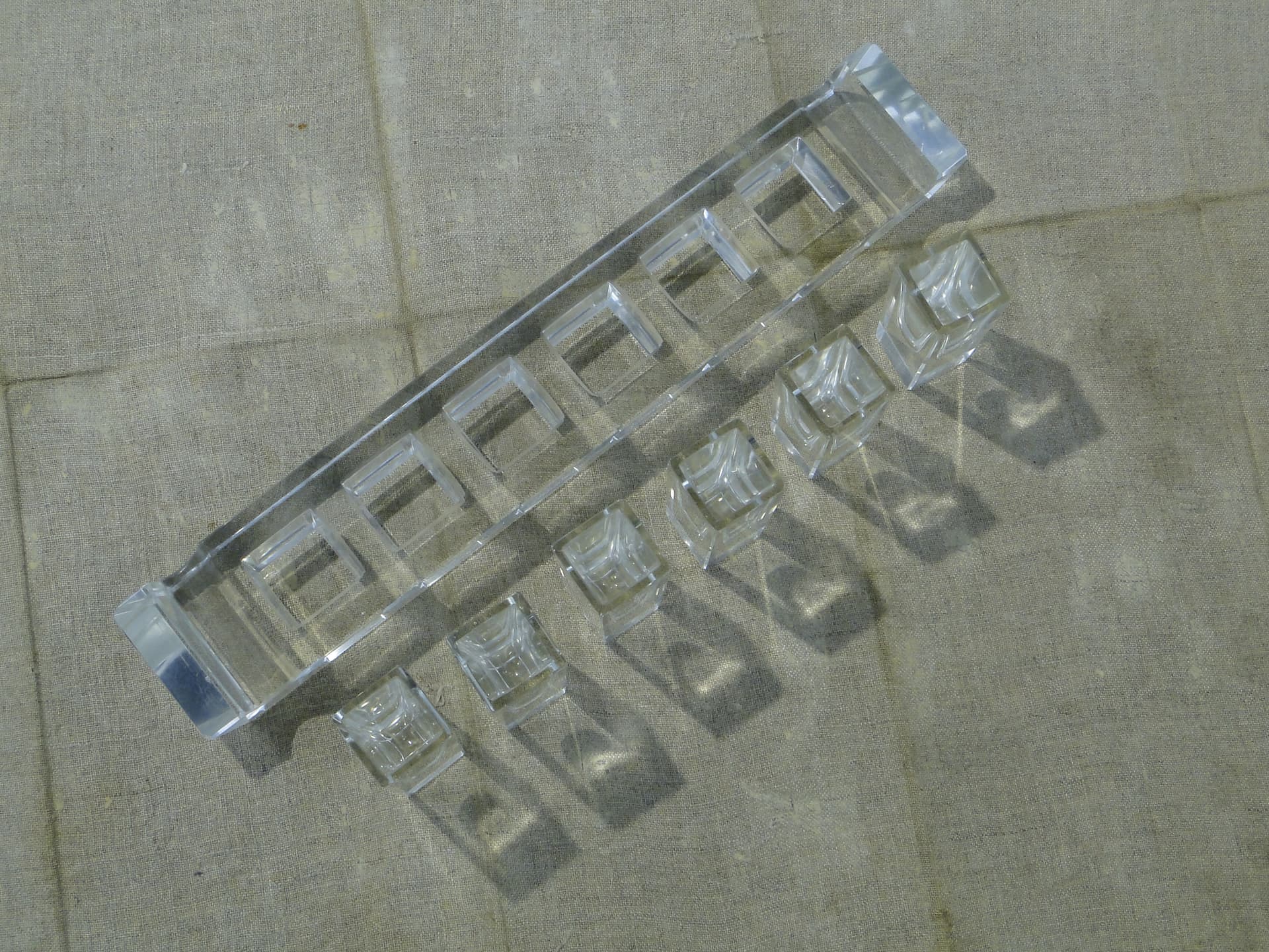 Liqueur Set Wschód, transparent crystal, Huta Niemen, Poland, 1930s - 350347