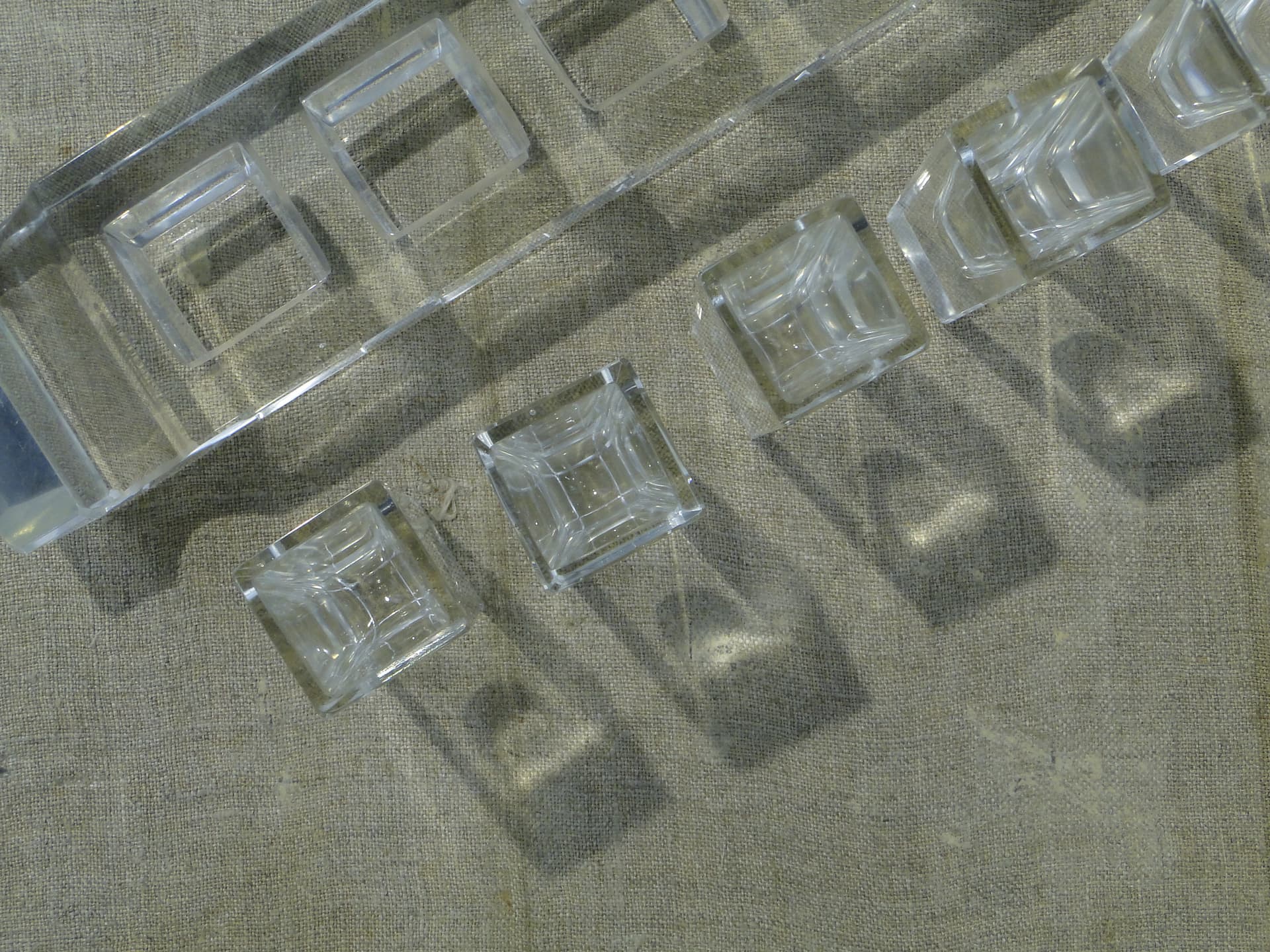Liqueur Set Wschód, transparent crystal, Huta Niemen, Poland, 1930s - 350348